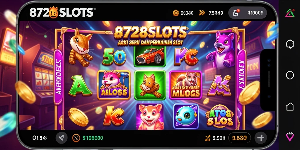 Tampilan gameplay 8728SLOTS dengan aksi slot yang mendebarkan.