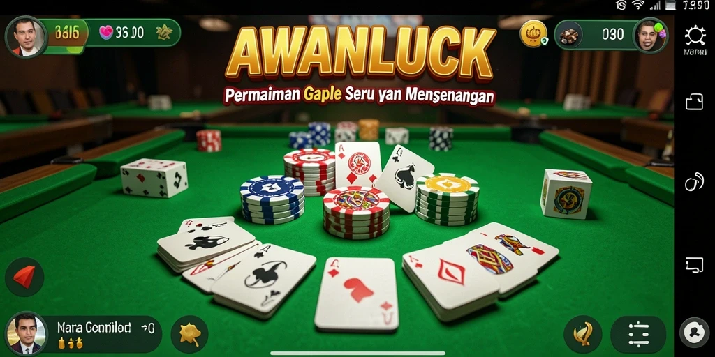 Tampilan gameplay seru dari game Gaple AWANLUCK.
