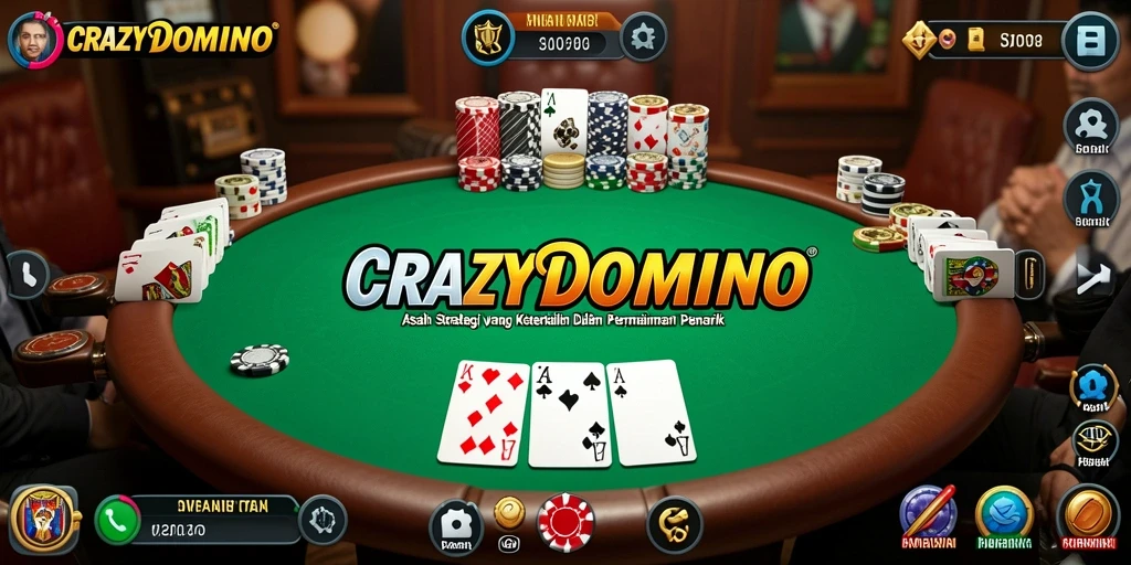 Tampilan gameplay Poker yang mendebarkan di CRAZYDOMINO.