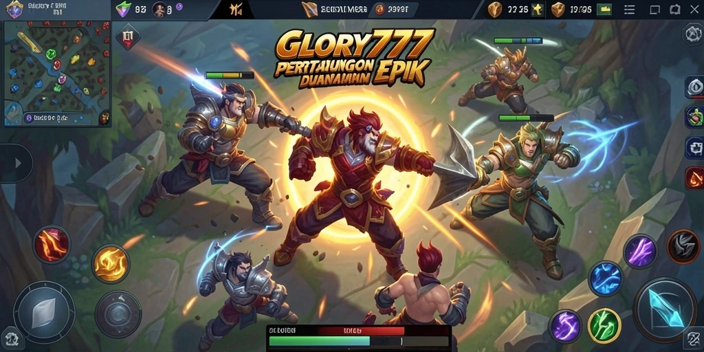 Gameplay seru dalam pertempuran tim di GLORY777.