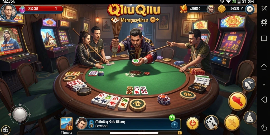 Tampilan menarik dari gameplay QiuQiu MZ356 yang seru.