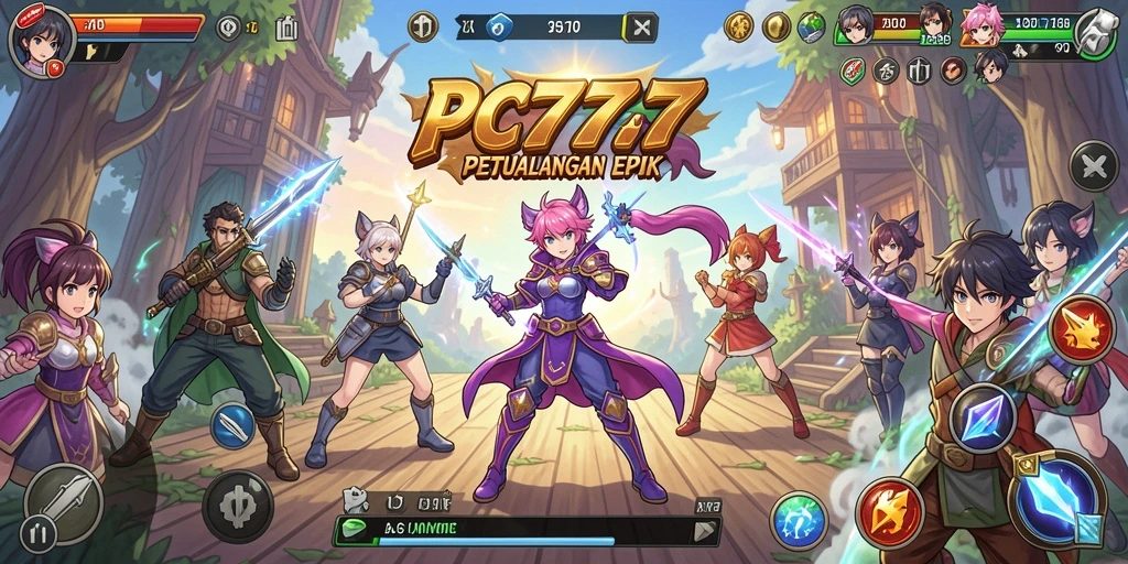 Gameplay seru dengan karakter Anime yang berwarna-warni.
