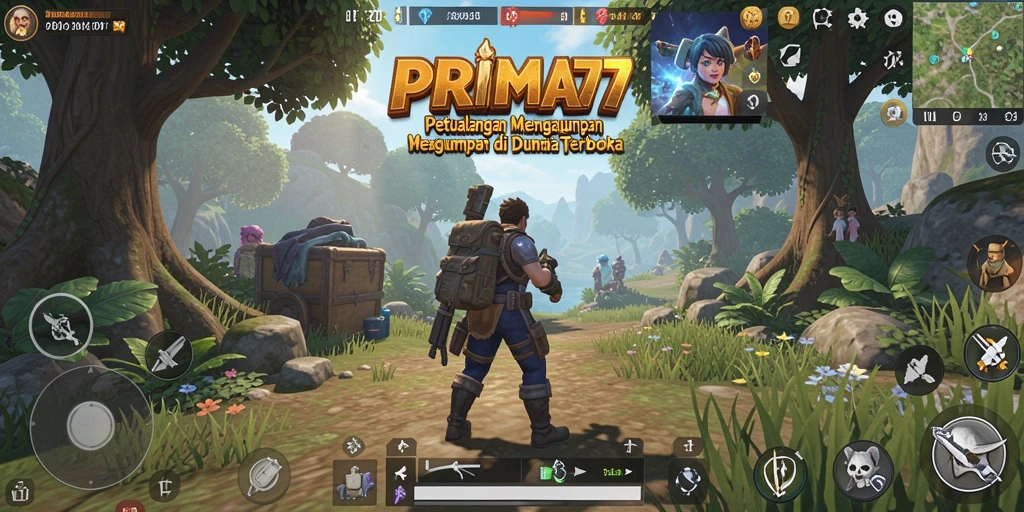 Gameplay PRIMA77 menampilkan dunia terbuka yang luas untuk dieksplorasi.