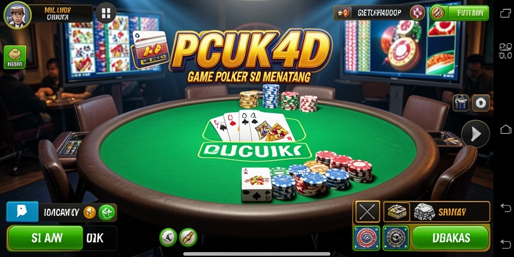 Screenshot utama PUCUK4D menampilkan gameplay poker yang seru dan menyenangkan.