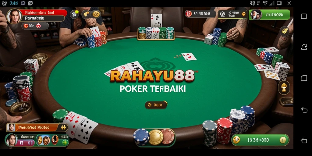 Tampilan gameplay mendebarkan di RAHAYU88 dengan aksi Poker seru.