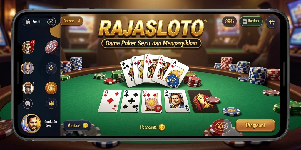 Tampilan gameplay seru di RAJASLOTO dengan aksi Poker yang mendebarkan.
