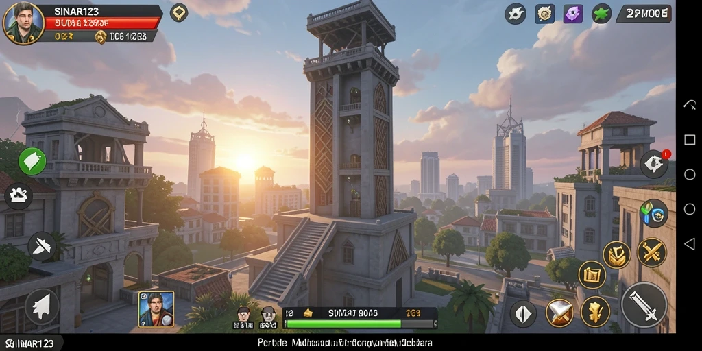 Screenshot gameplay SINAR123 menampilkan aksi menara pertahanan yang mendebarkan.