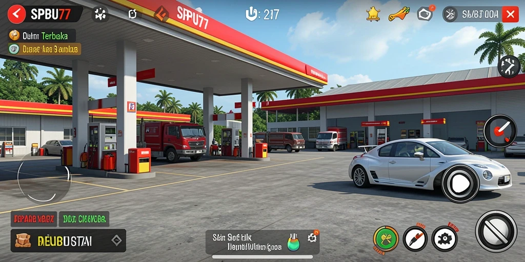 Tampilan menarik dari gameplay terbuka dalam SPBU77.