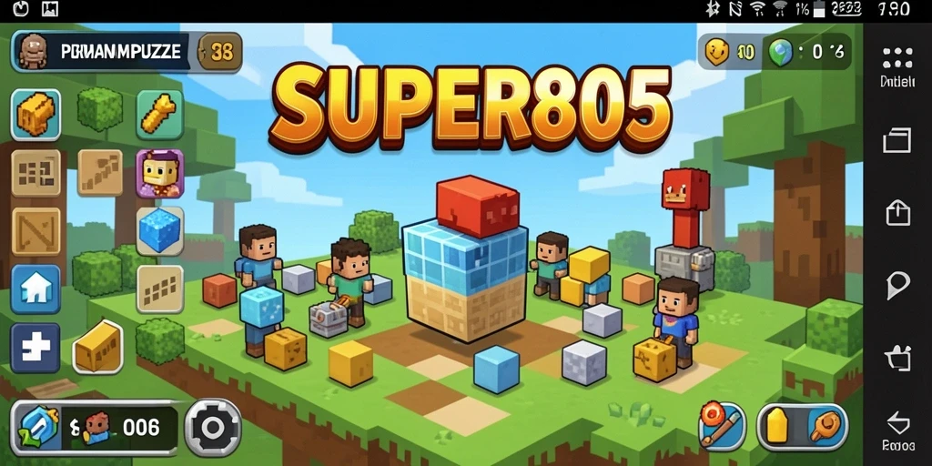 Tampilan gameplay menantang dalam SUPER805 dengan puzzle yang berwarna-warni.