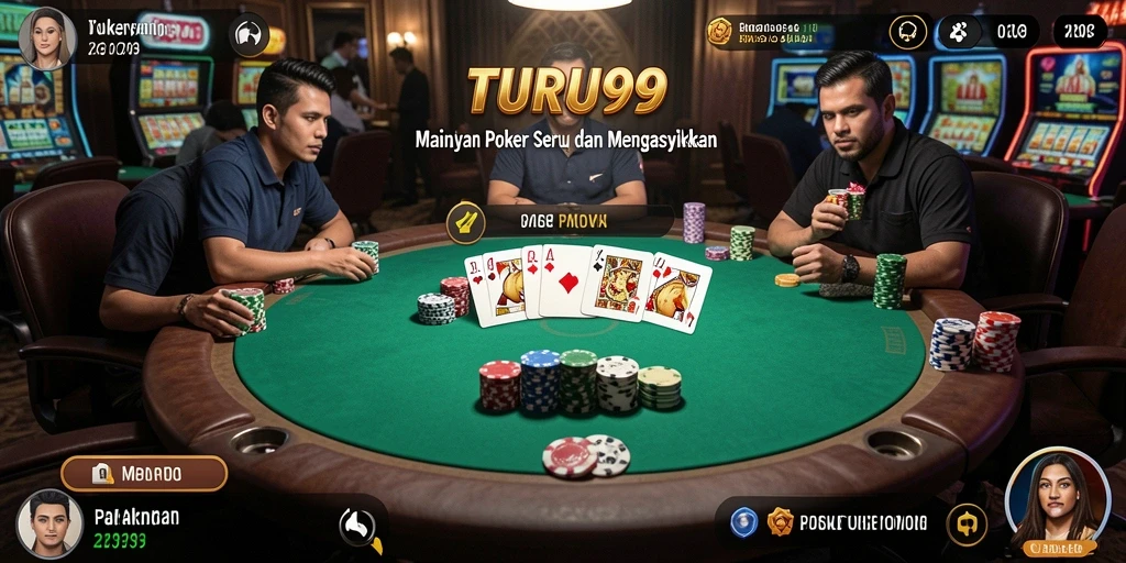 Tampilan gameplay Poker yang menarik di TURU99.