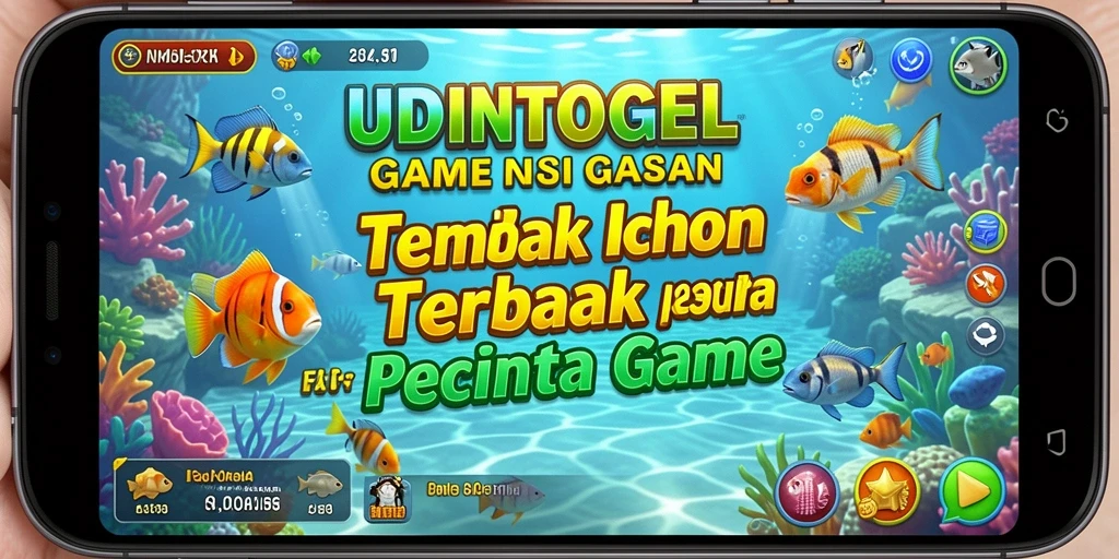 Tampilan gameplay menarik di UDINTOGEL dengan ikan berwarna-warni.