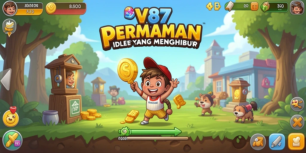 Tampilan gameplay V87 yang mengasyikkan dengan elemen Idle yang menarik.
